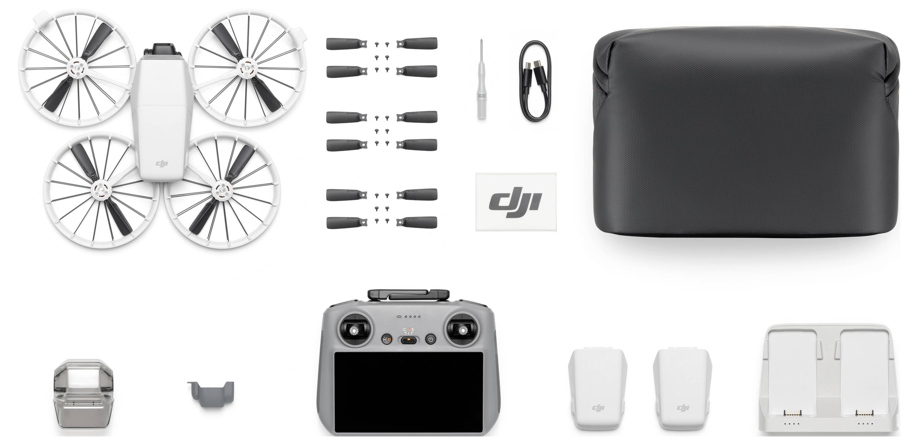 DJI Flip Fly More Combo (DJI RC 2) Quadrocopter 100% RtR Kameraflug Schwarz, Weiß