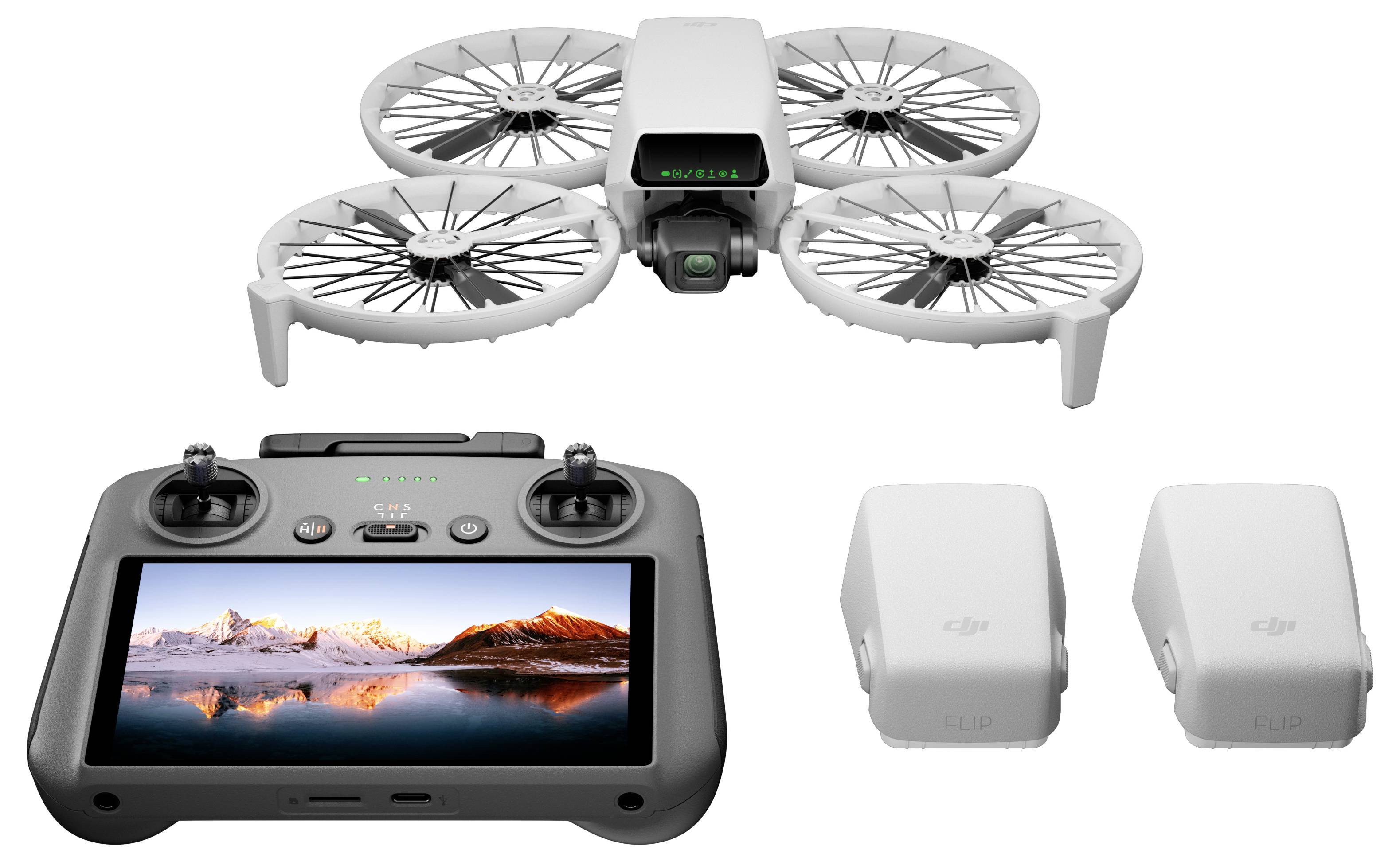 DJI Flip Fly More Combo (DJI RC 2) Quadrocopter 100% RtR Kameraflug Schwarz, Weiß