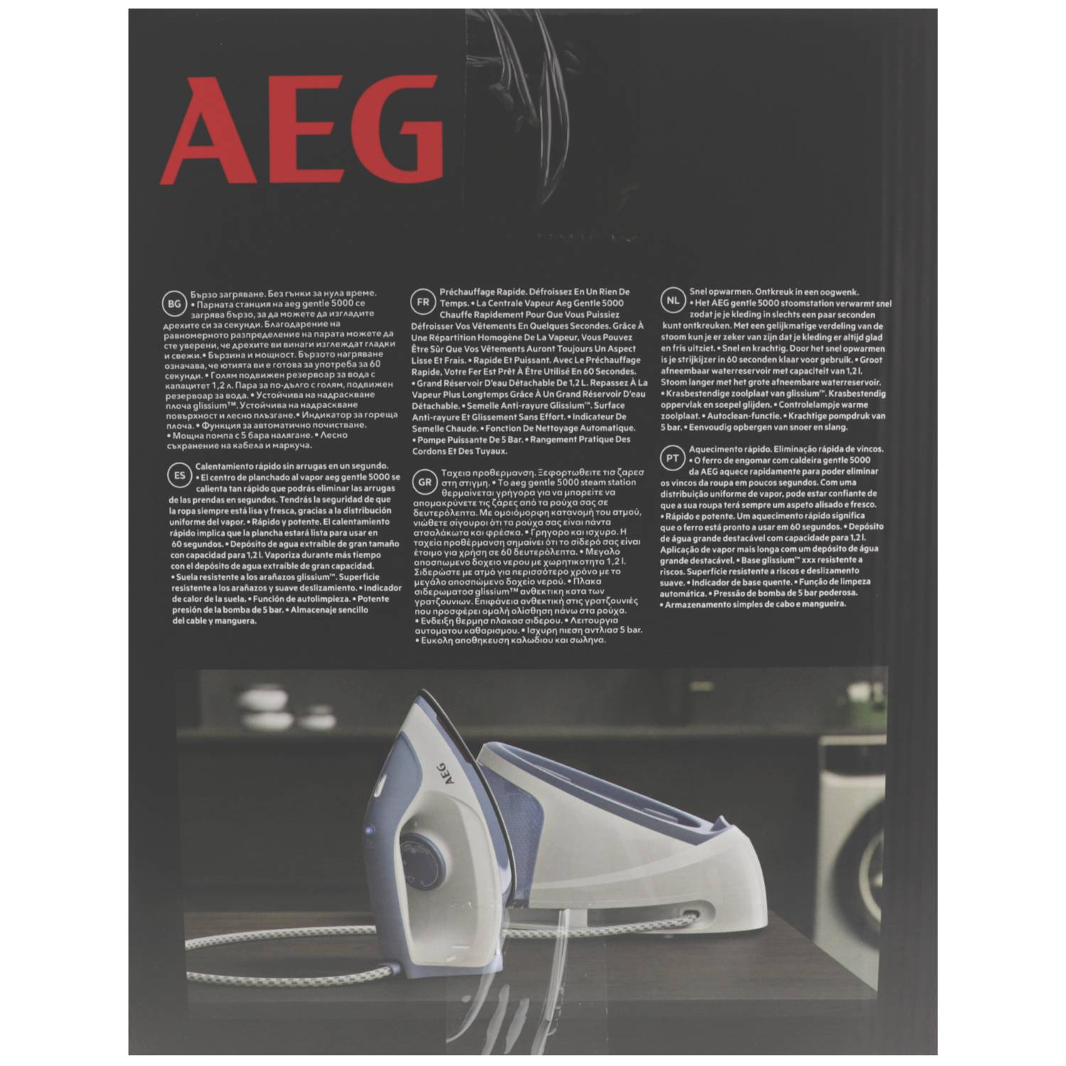 AEG ST5-1-2DB GENTLE 5000 950008710 Dampfbügelstation 2400 W Blau, Weiß