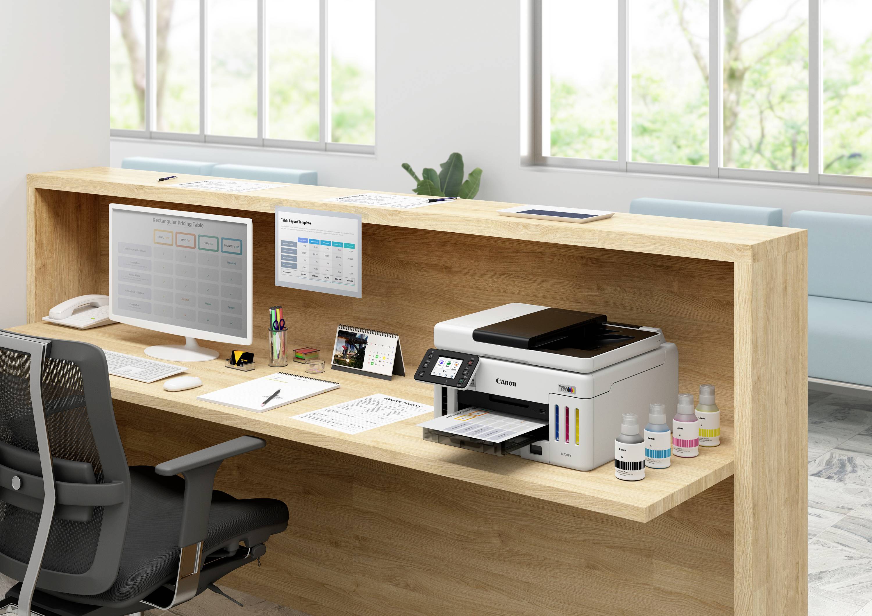 Canon MAXIFY GX6150 Multifunktionsdrucker Tintenstrahl Farbe A4 Drucker, Scanner, Kopierer Duplex, USB, WLAN, LAN