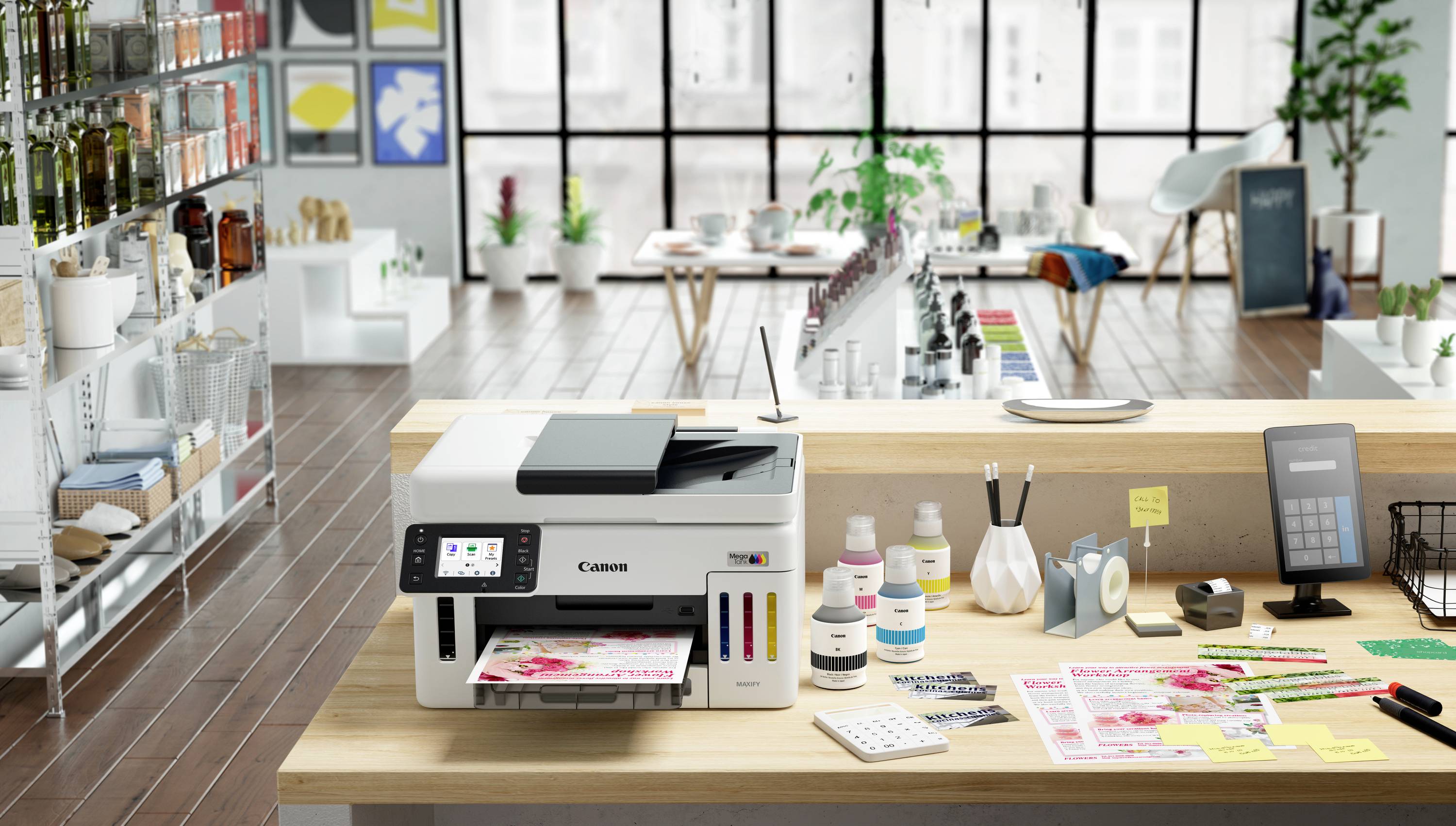 Canon MAXIFY GX6150 Multifunktionsdrucker Tintenstrahl Farbe A4 Drucker, Scanner, Kopierer Duplex, USB, WLAN, LAN