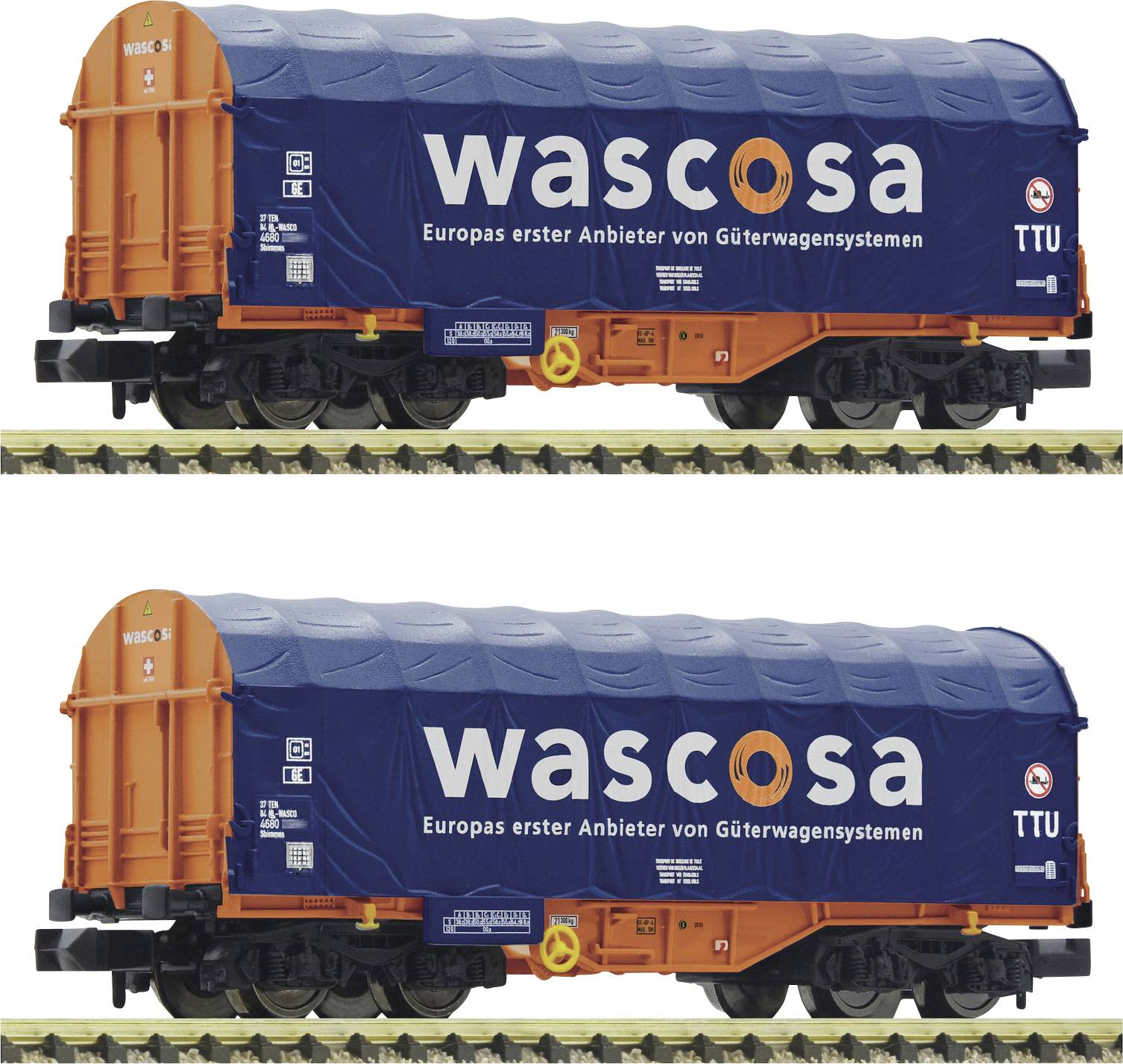Fleischmann 6660105 N 2er-Set: Schiebeplanenwagen der Wascosa