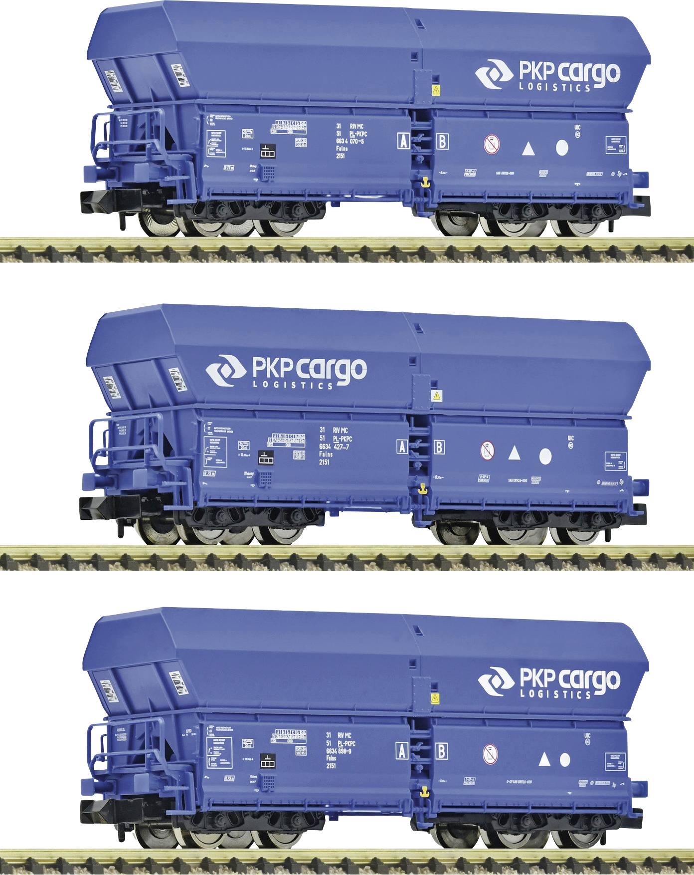 Fleischmann 6660086 N 3er-Set: Selbstentladewagen der PKP Cargo