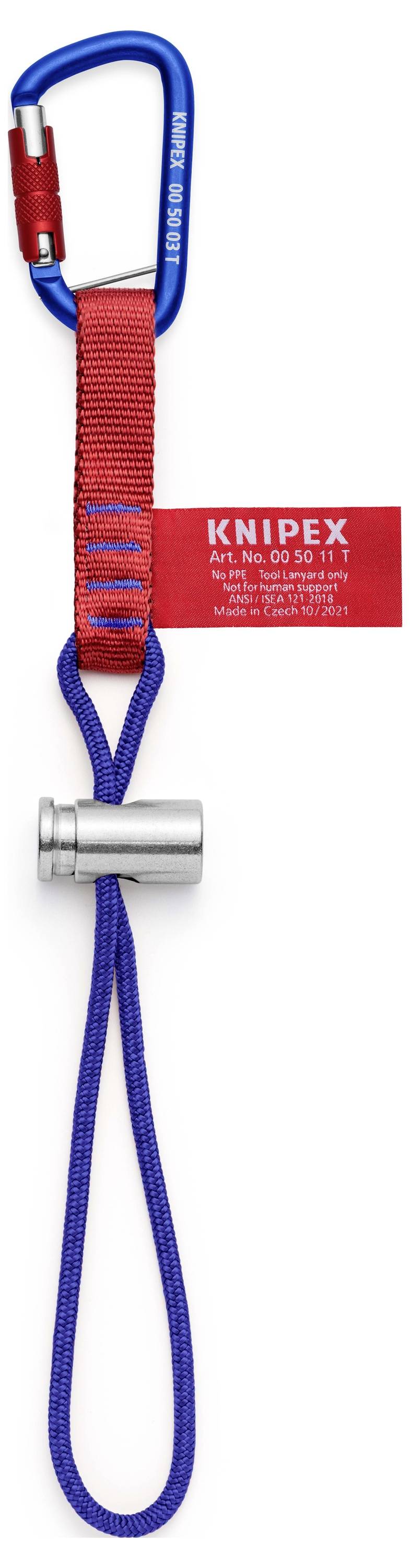 Knipex 00 50 13 T BK 00 50 13 T BK Adapterschlaufen mit fixiertem Materialkarabiner Zur Werkzeug-Absturzsicherung 186mm