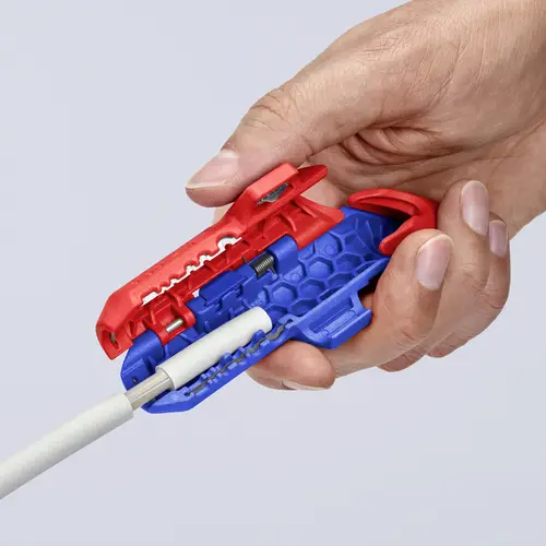 Knipex 16 95 03 SB ErgoStrip® PV Abmantelungswerkzeug Abmantelungsmesser Geeignet für Rundkabel, Solarkabel 4 bis 6mm Knipex 16 95 03 SB ErgoStrip® PV Abmantelungswerkzeug Abmantelungsmesser Geeignet für Rundkabel, Solarkabel 4 bis 6mm