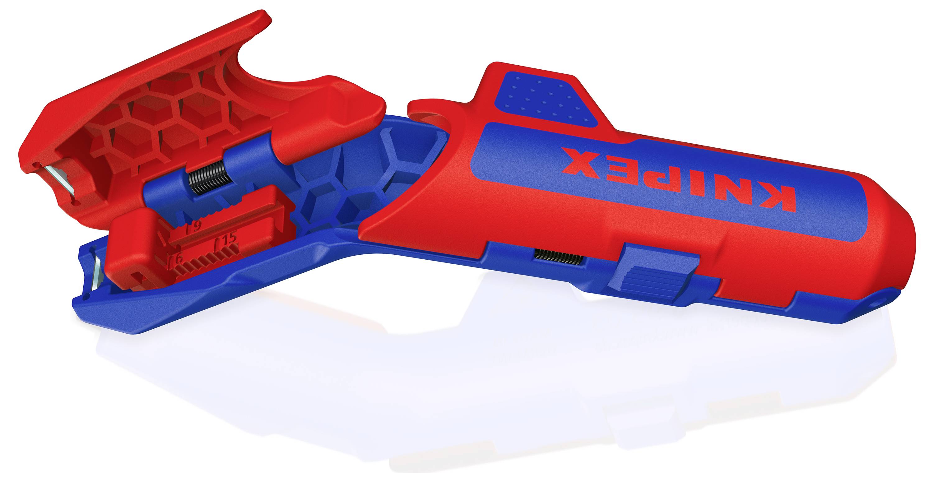 Knipex 16 95 03 SB ErgoStrip® PV Abmantelungswerkzeug Abmantelungsmesser Geeignet für Rundkabel, Solarkabel 4 bis 6mm