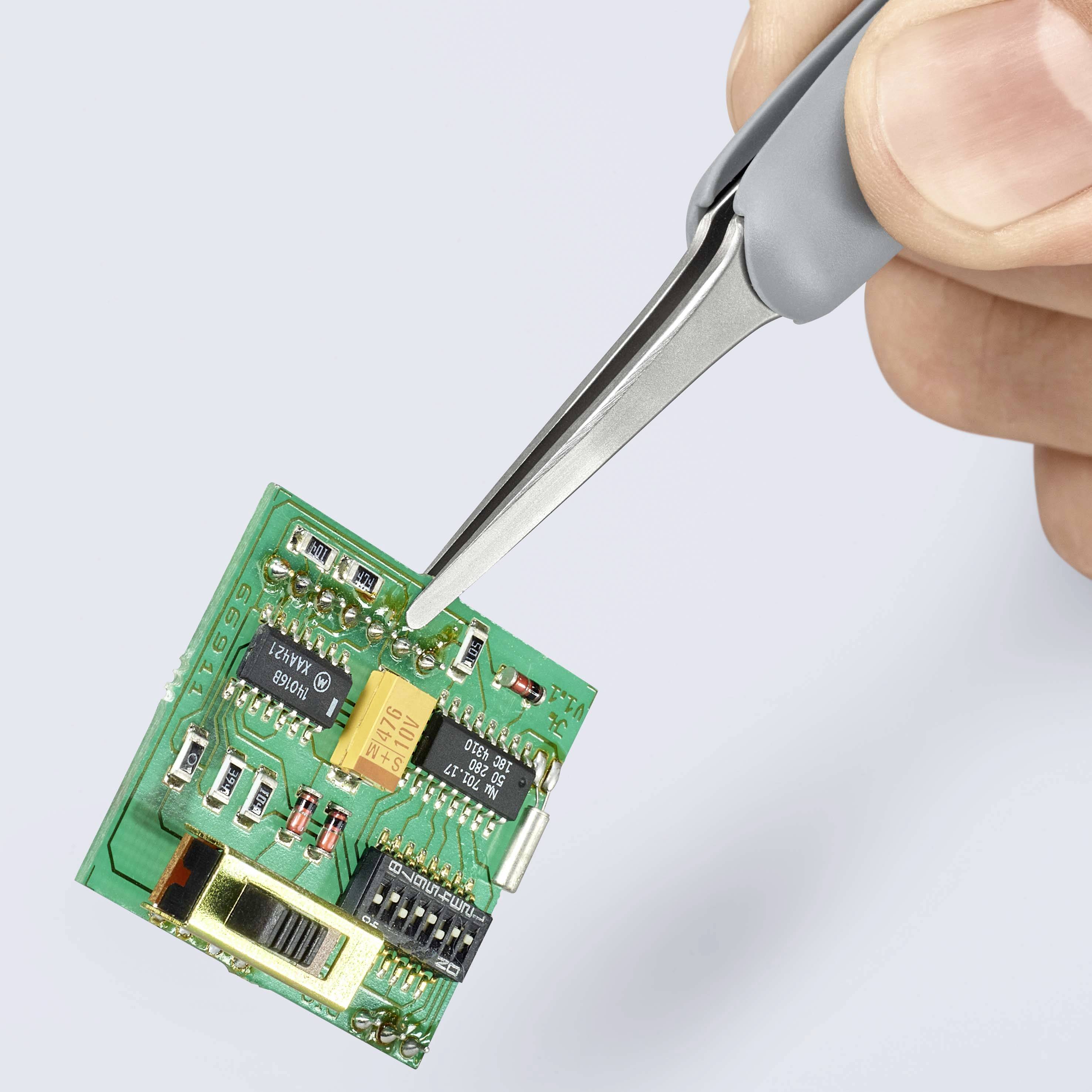 Knipex 92 21 11 ESD ESD Präzisionspinzette Spitz 123mm