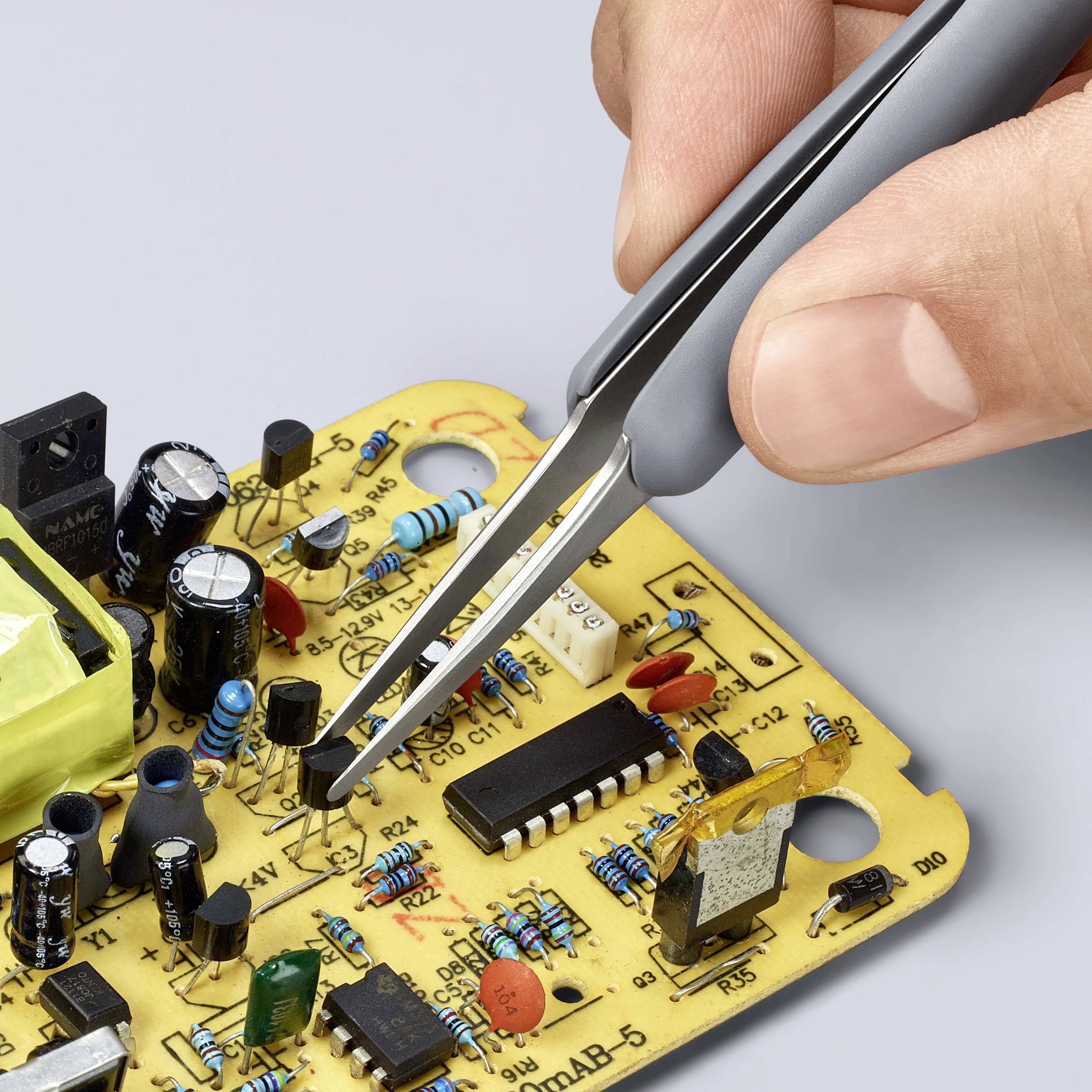 Knipex 92 21 11 ESD ESD Präzisionspinzette Spitz 123mm