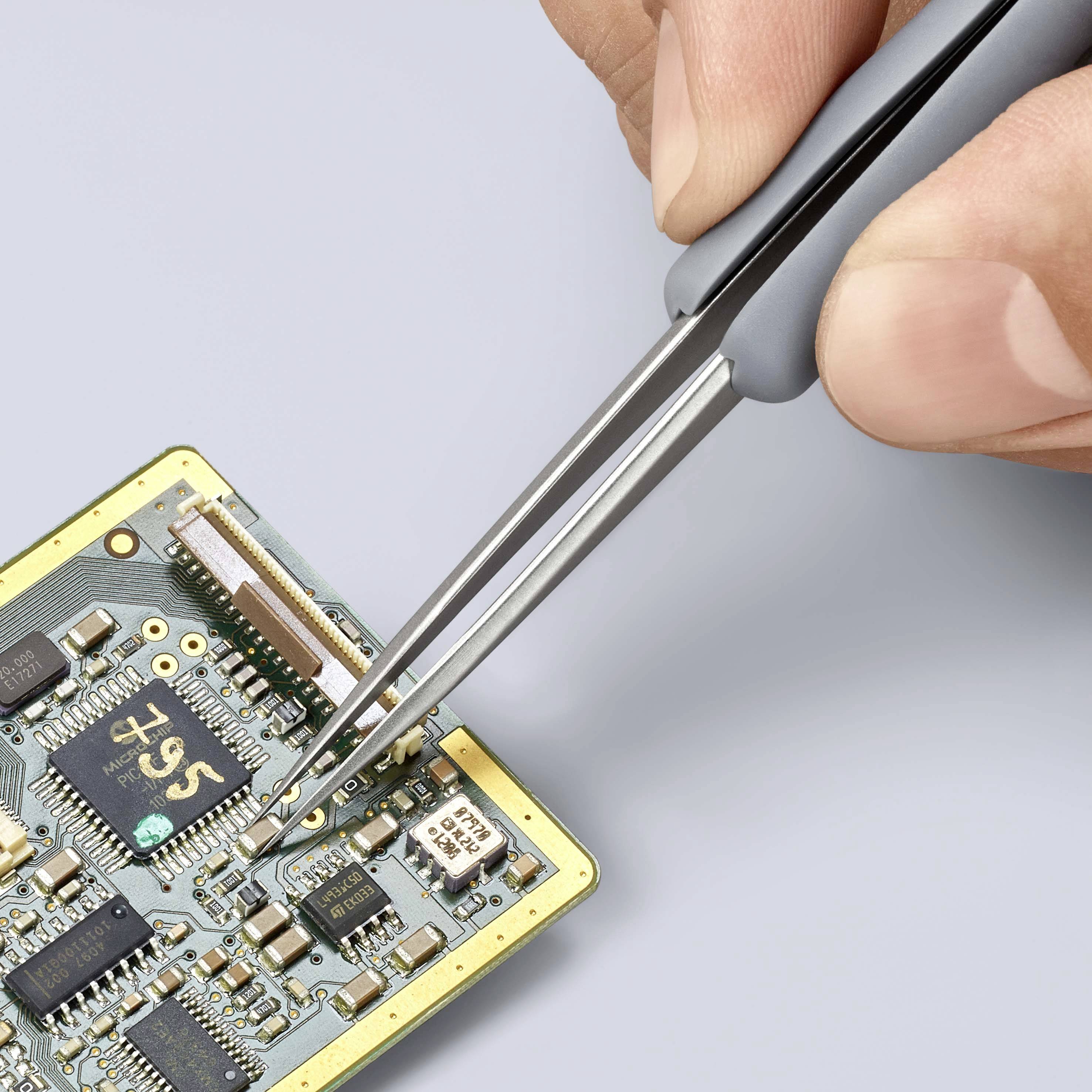 Knipex 92 21 12 ESD ESD Präzisionspinzette Spitz 112mm