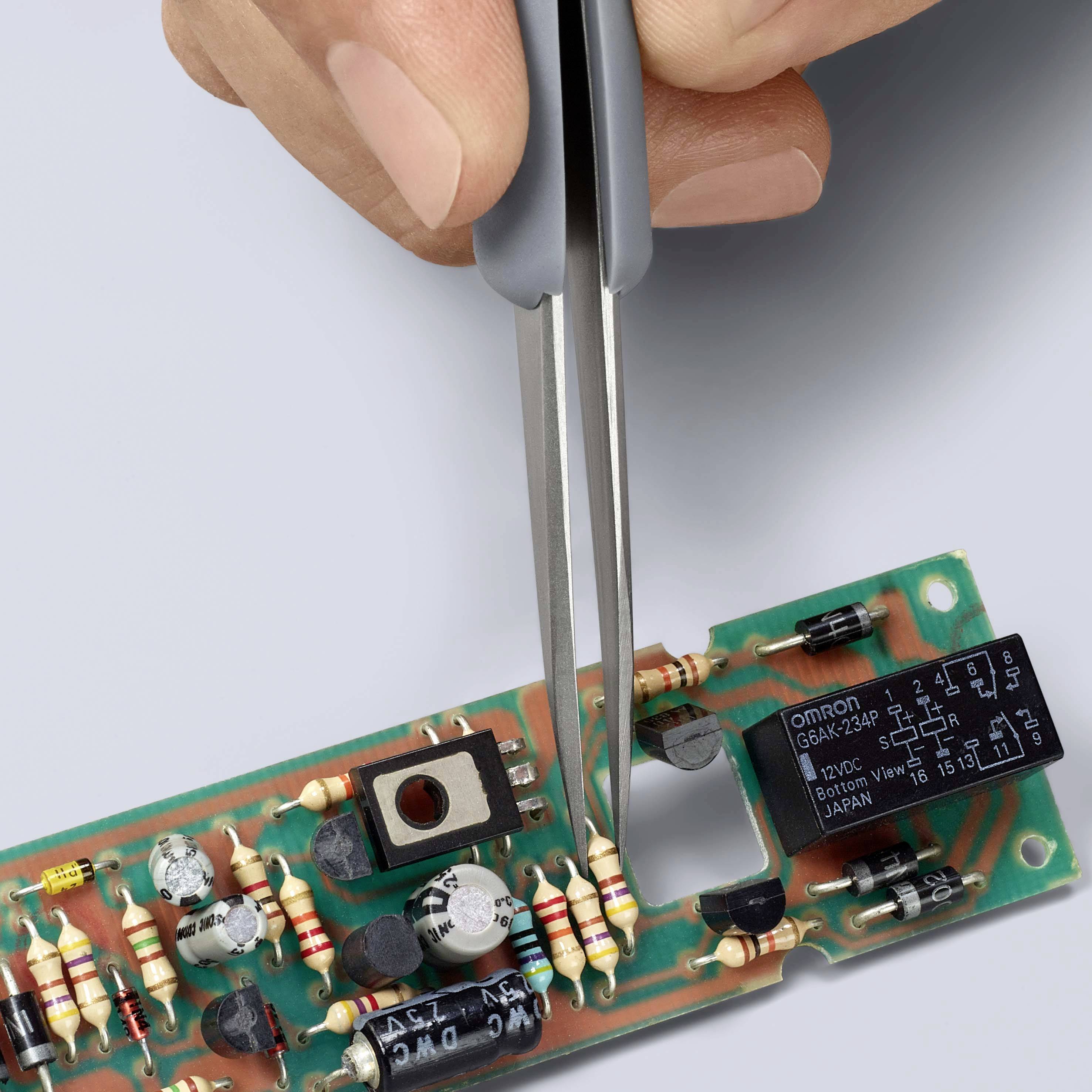 Knipex 92 21 14 ESD ESD Präzisionspinzette Spitz 130mm