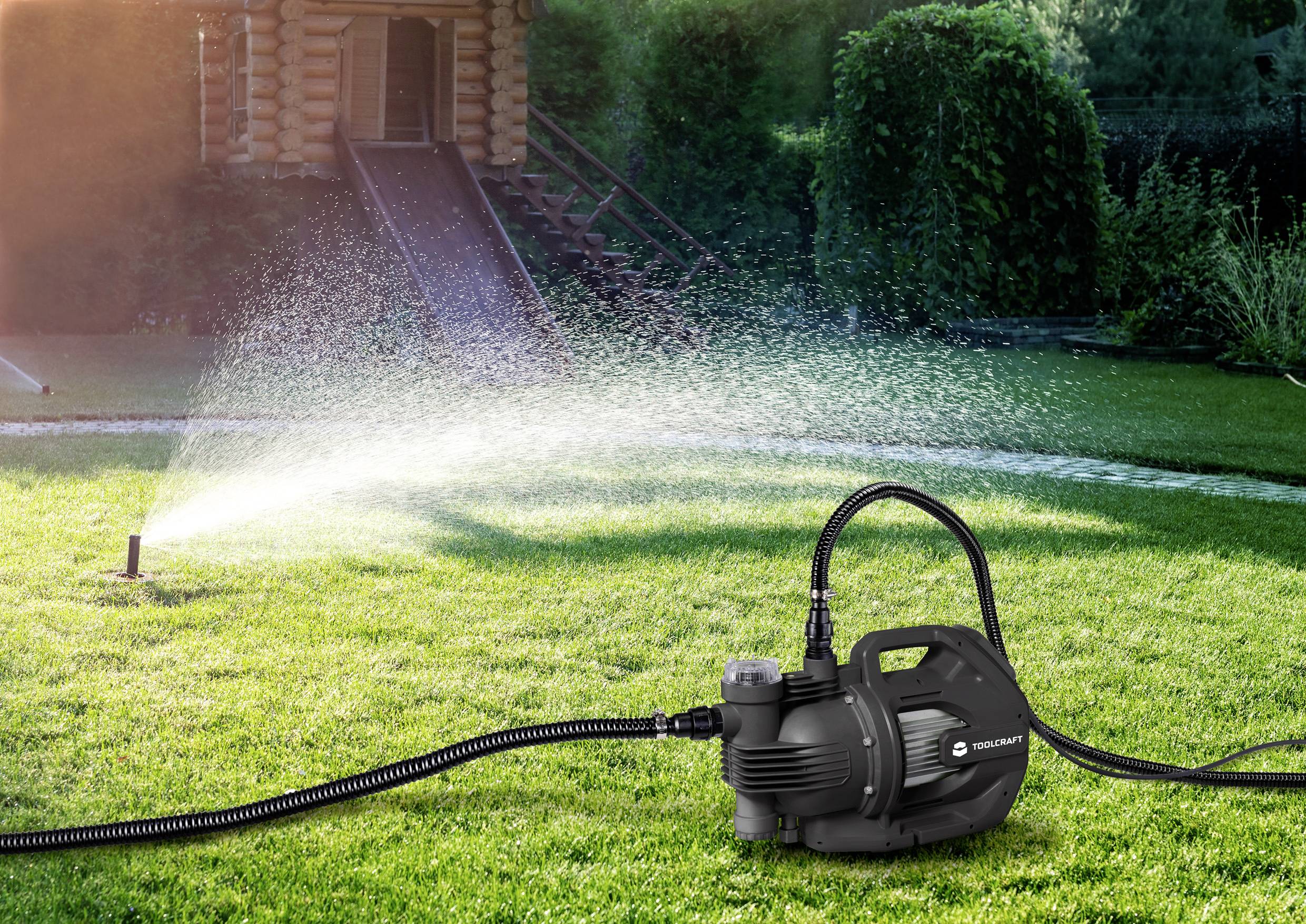 TOOLCRAFT JGP110062BN Gartenpumpe mit Filter 5500 l/h 48m