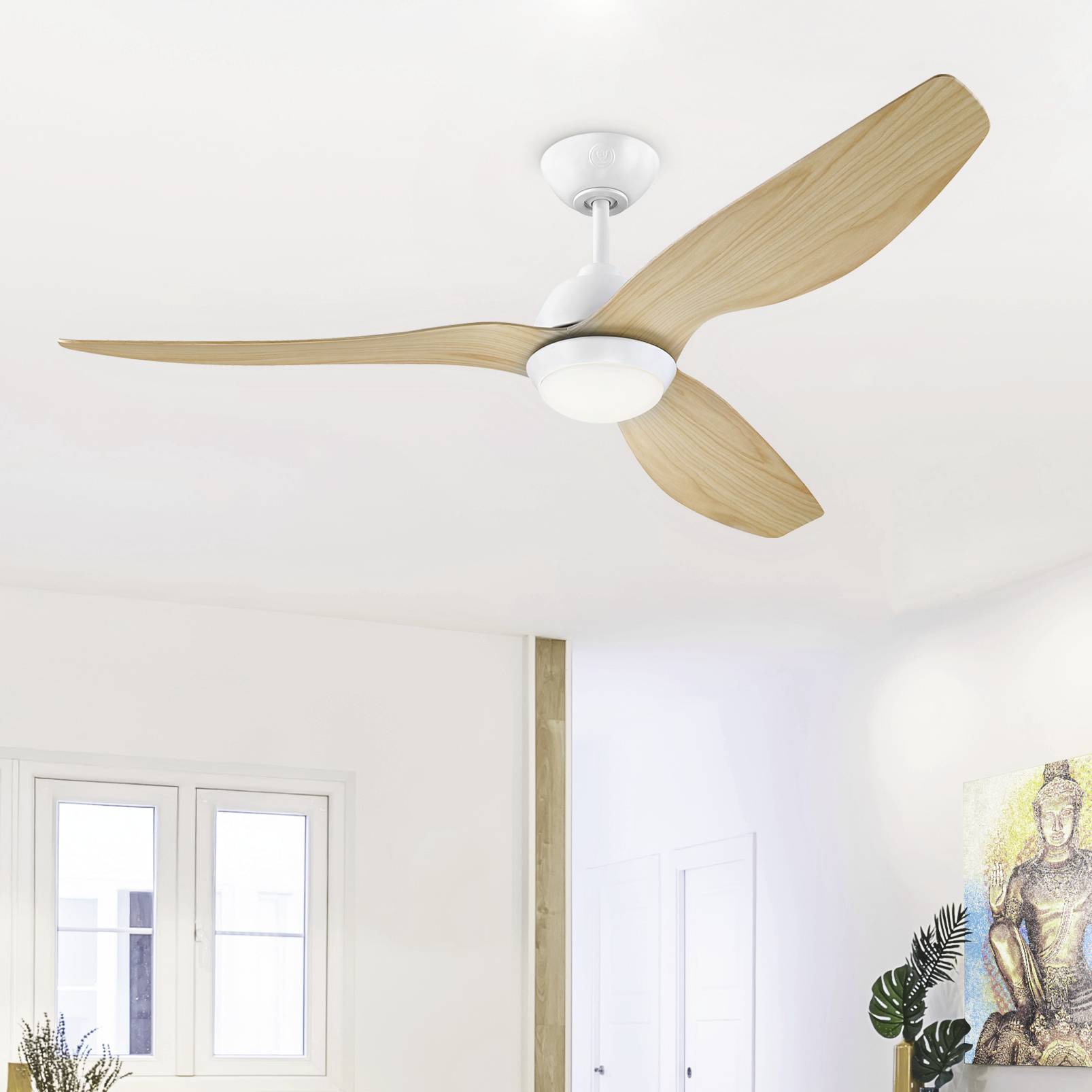 Westinghouse Magnolia Deckenventilator 29 W (Ø x H) 132 cm x 34.7 cm Weiß mit Fernbedienung, mit Beleuchtung