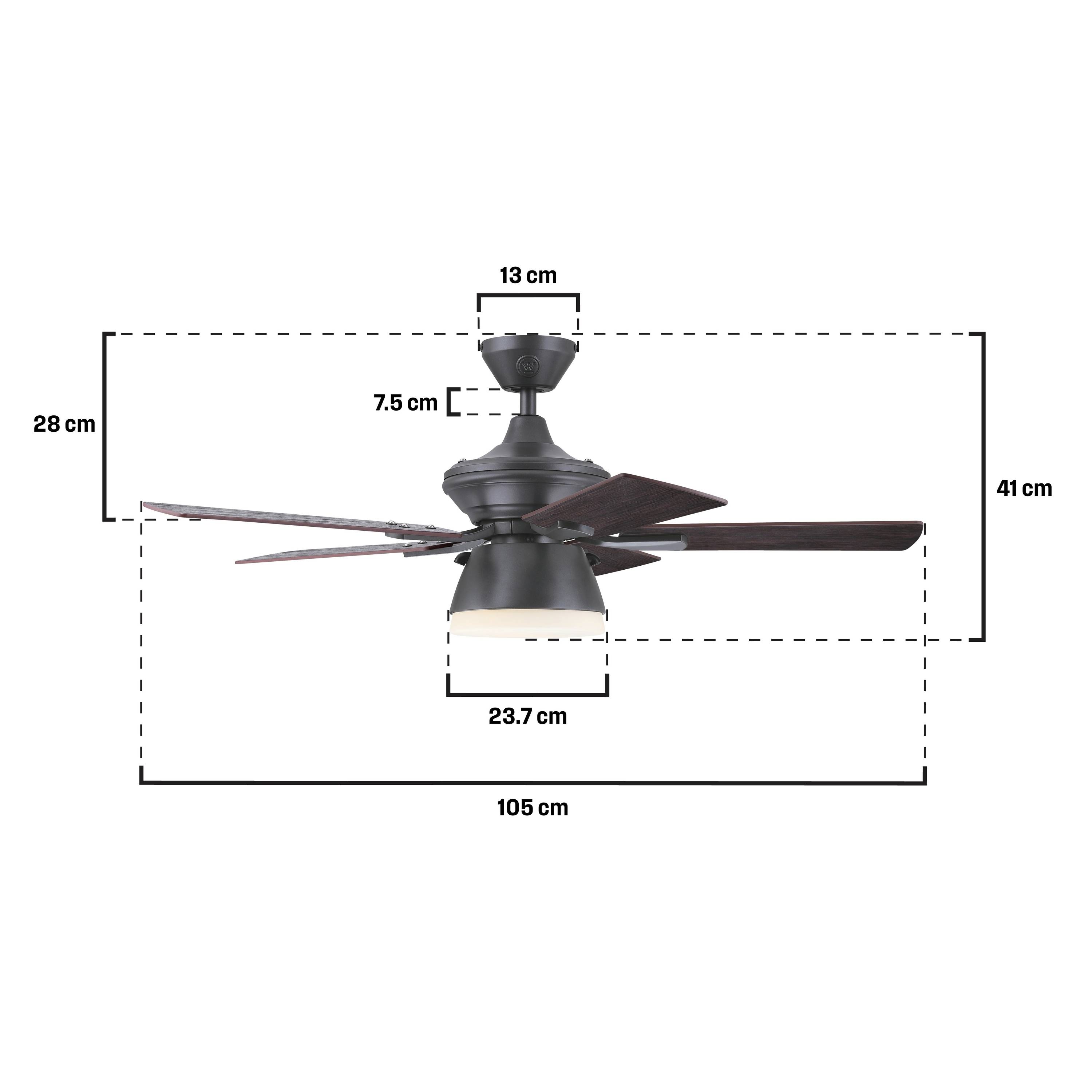 Westinghouse Nevada Deckenventilator 45 W (Ø x H) 105 cm x 41 cm Eisen