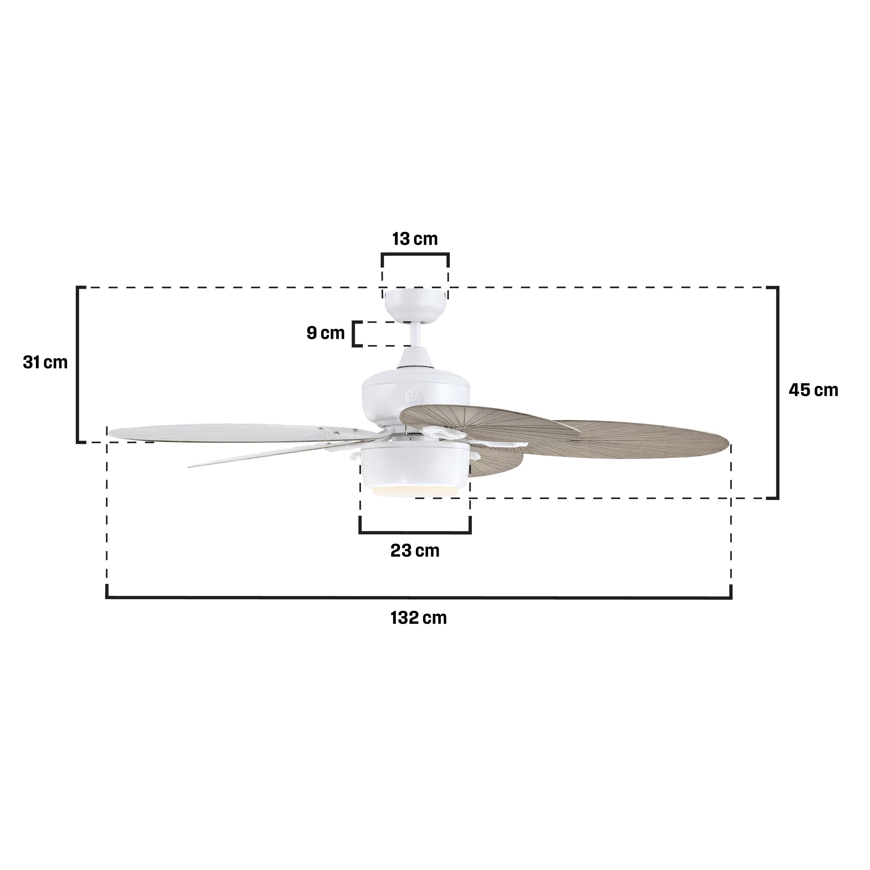 Westinghouse Oasis Deckenventilator 58W (Ø x H) 132cm x 45cm Weiß (matt)