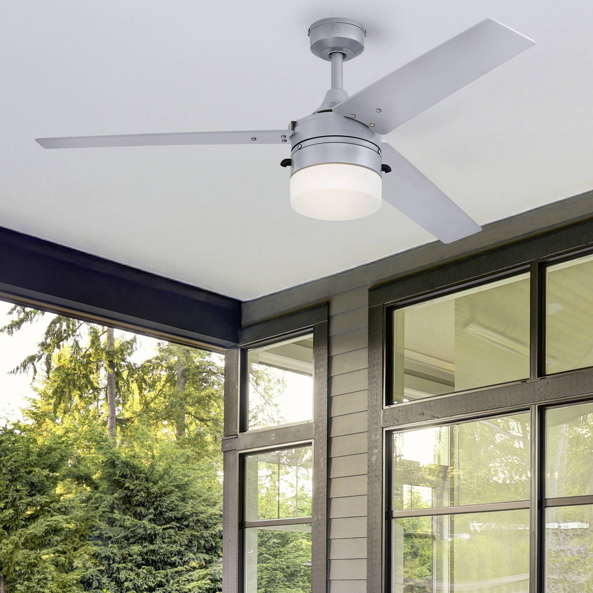Westinghouse Riverton Deckenventilator 63 W (Ø x H) 132 cm x 42 cm Silber