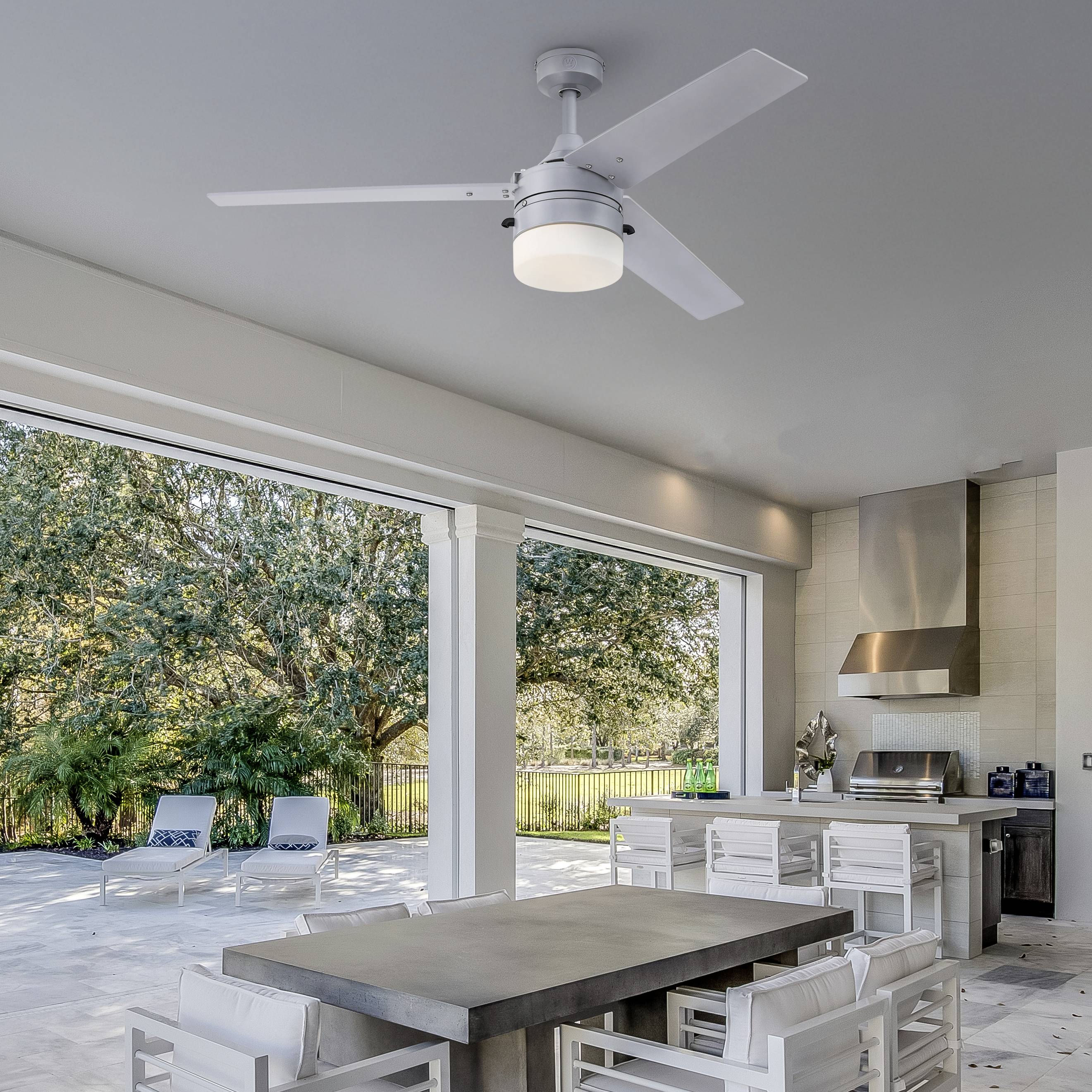 Westinghouse Riverton Deckenventilator 63W (Ø x H) 132cm x 42cm Silber