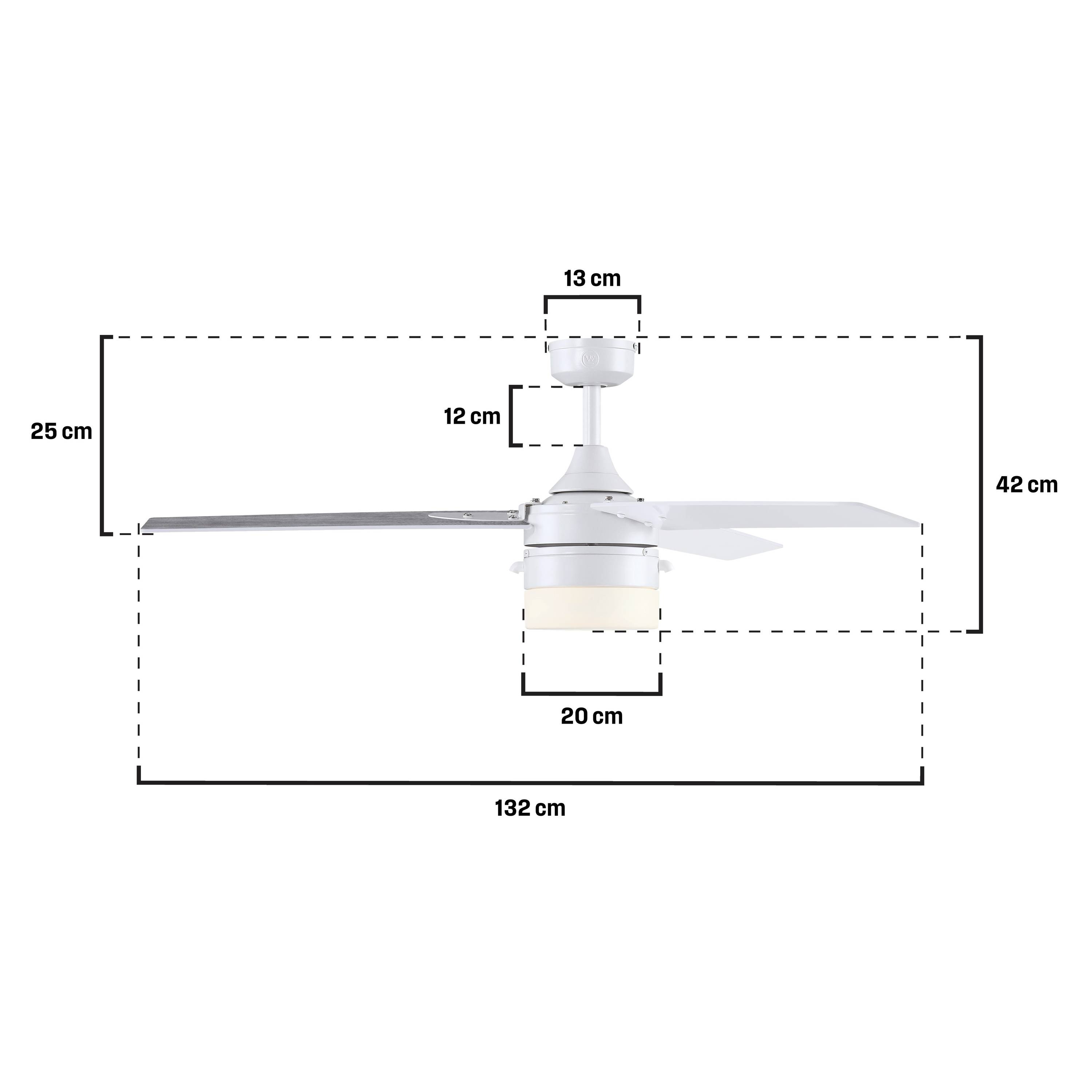 Westinghouse Riverton Deckenventilator 63 W (Ø x H) 132 cm x 42 cm Weiß (matt)