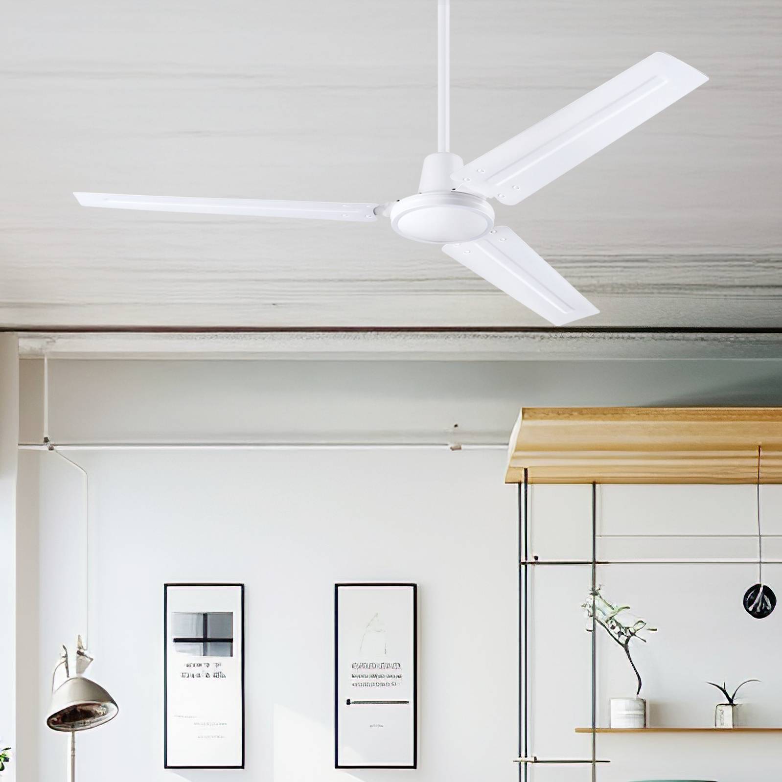 Westinghouse Industrial Deckenventilator 34 W (Ø x H) 142 cm x 48 cm Weiß (matt) mit Fernbedienung