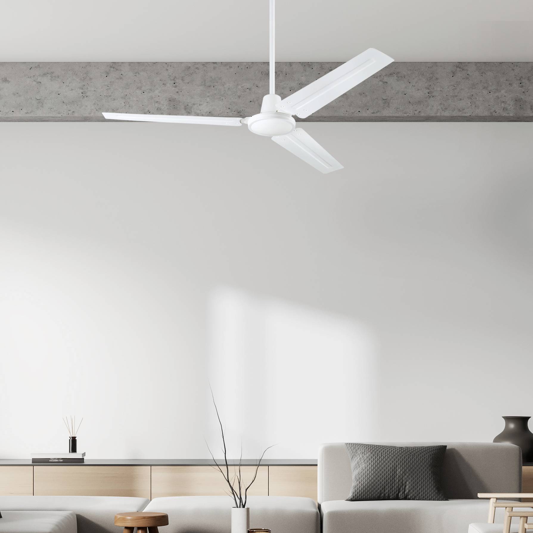 Westinghouse Industrial Deckenventilator 34W (Ø x H) 142cm x 48cm Weiß (matt) mit Fernbedienung