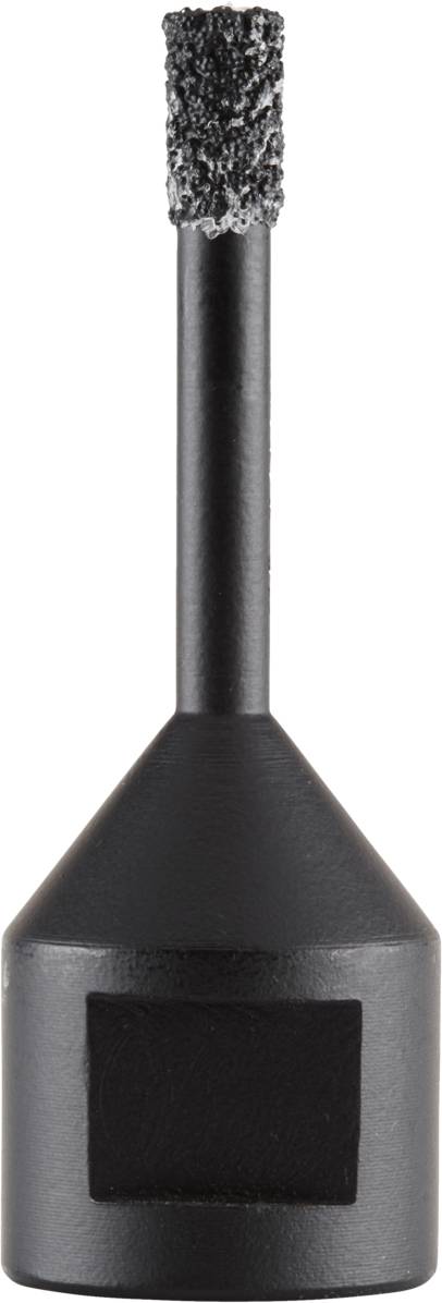 Schwarzes Werkzeug mit zylinderförmiger Spitze und geriffelter Oberfläche, geeignet für präzises Schleifen oder Bohren.