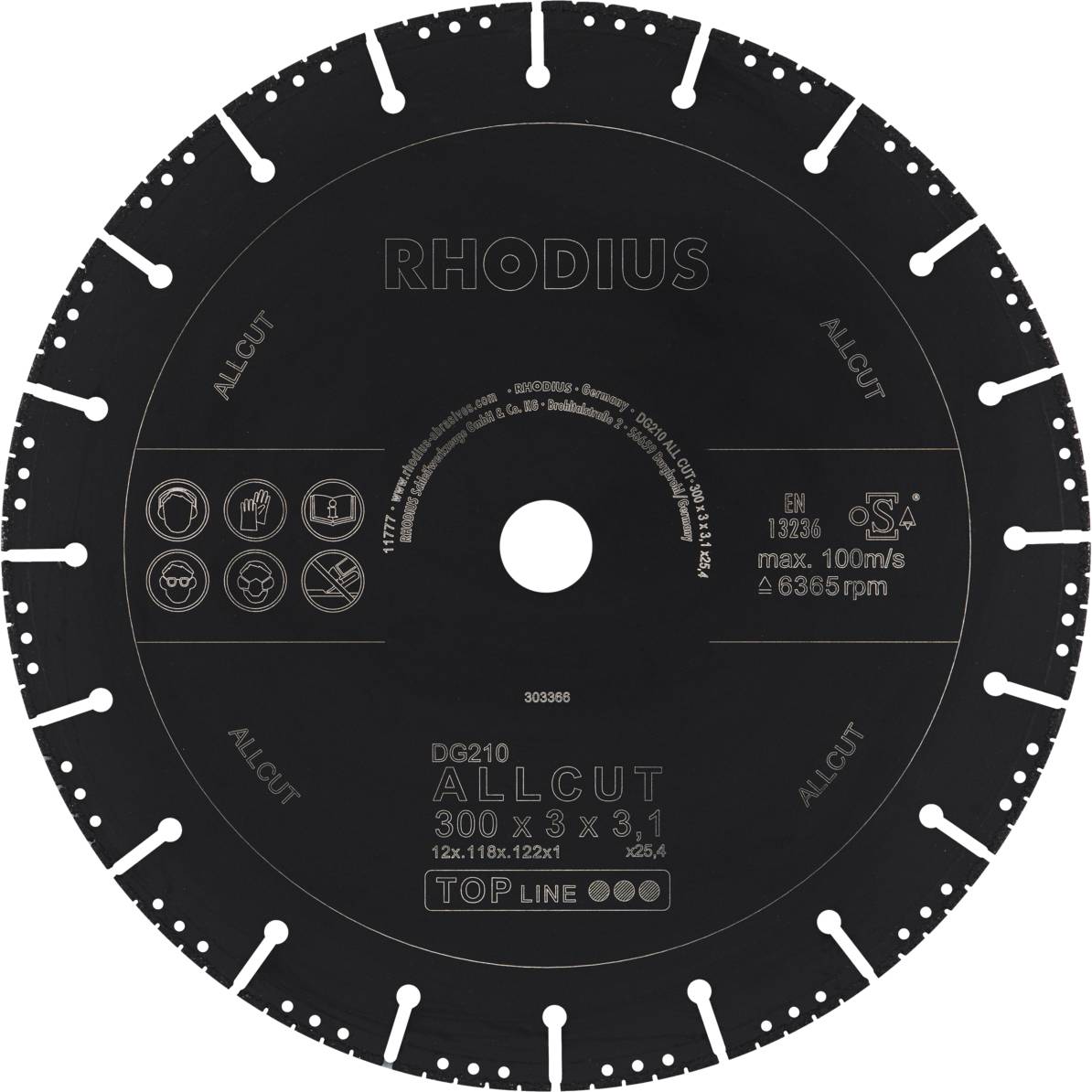 Rhodius DG210 ALLCUT 303366 Diamanttrennscheibe 1St.