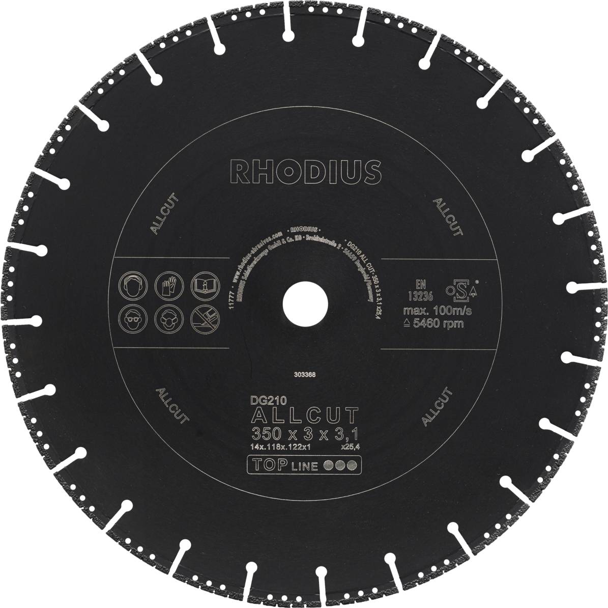 Rhodius DG210 ALLCUT 303368 Diamanttrennscheibe 1 St.