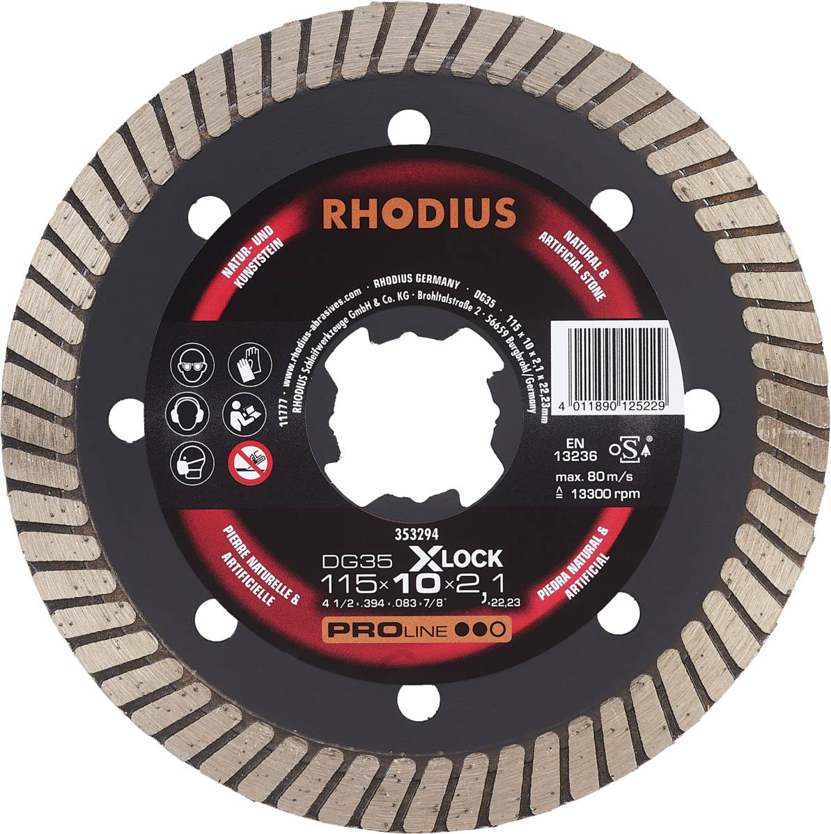 Rhodius DG35 X-LOCK 353294 Diamanttrennscheibe 1 St. Naturstein