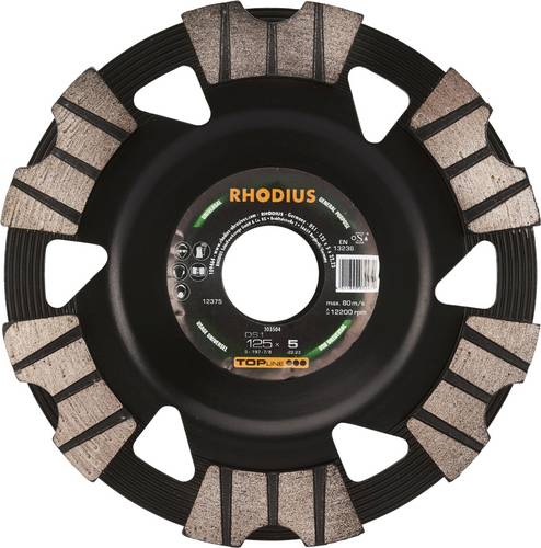 Rhodius 303504 DS1, Diamantschleiftopf 125 x 5,0 x 8,0 x 22,23 mm, Diamantschleiftopf, TOPl