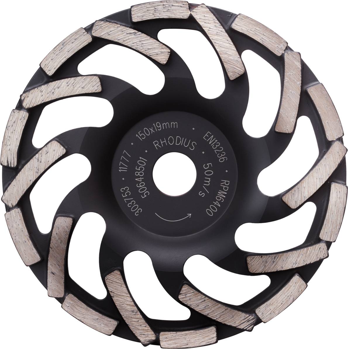 Rhodius 303765 DS2, Diamantschleiftopf 150 x 5,0 x 8,0 x 19,00 mm, Diamantschleiftopf, TOPline, für Beton DS2 1St.