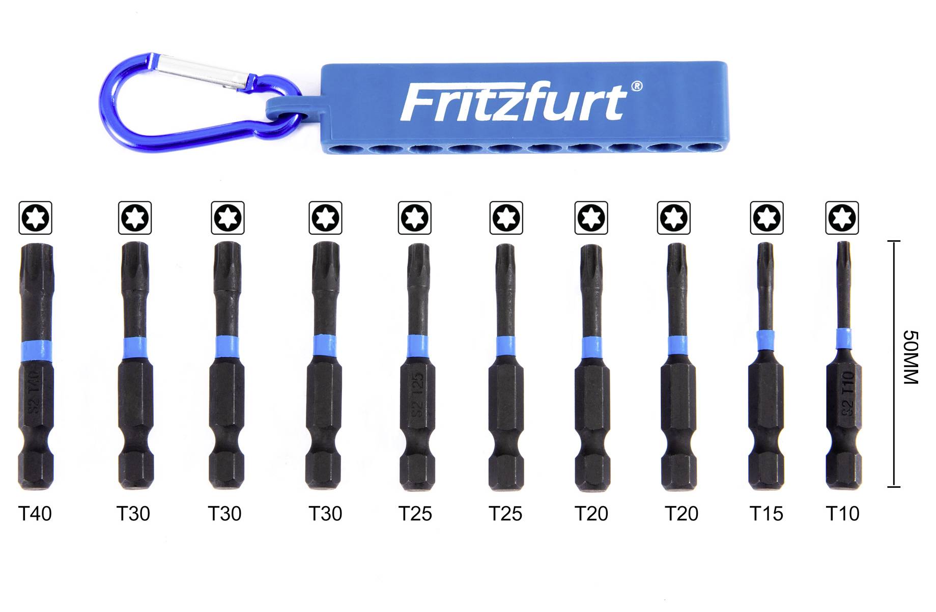 Markierter blauer Schlüsselanhänger 