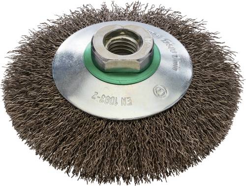 Rhodius EKBW, Kegelbürste 100 x 20 x 20 x M14 mm, gewellt, TOPline, für Edelstahl, Stahl, N