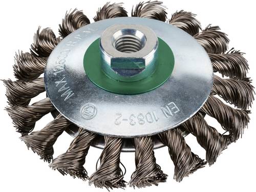 Rhodius EKBZ, Kegelbürste 115 x 15 x 20 x M14 mm, gezopft, TOPline, Made in Germany, für Edelstahl