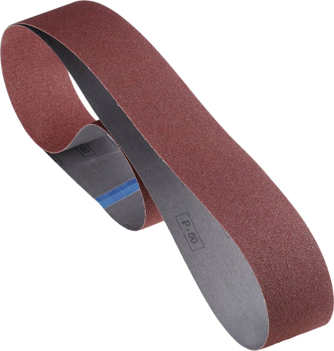 Ein Schleifband aus braunem Schleifpapier mit einer gekennzeichneten Körnung von P60 für Schleifarbeiten.