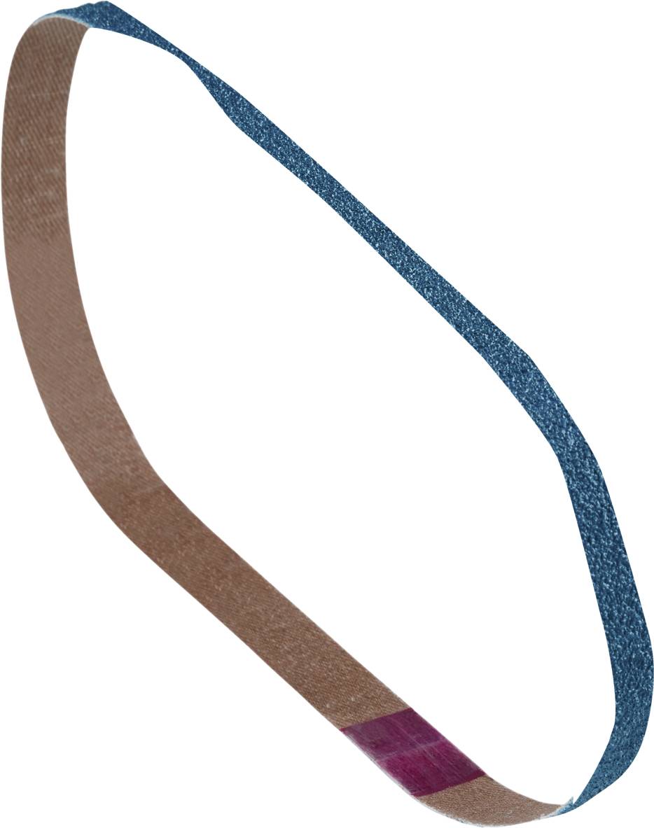 Endlos-Schleifband in blauem und braunem Design.