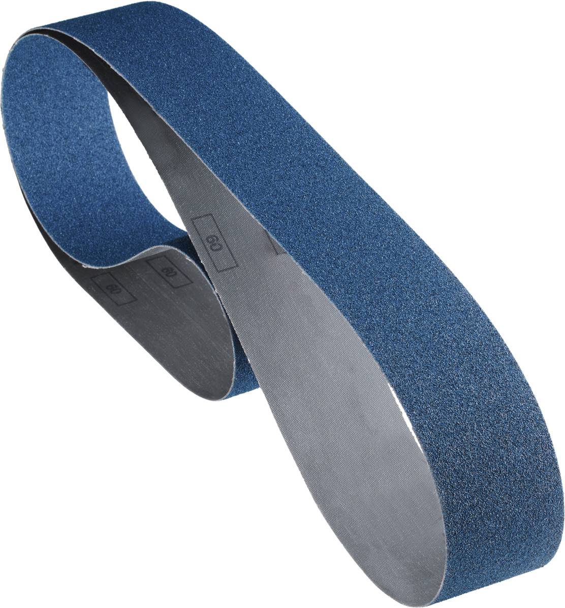 Blaues Schleifband in ovaler Form, geeignet für Schleifer, zeigt Textur und Flexibilität.
