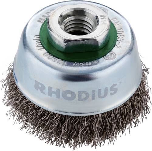 Rhodius ETBW, Topfbürste 60 x 21 x M14, gewellt, TOPline, für Edelstahl, Stahl, NE-Metalle