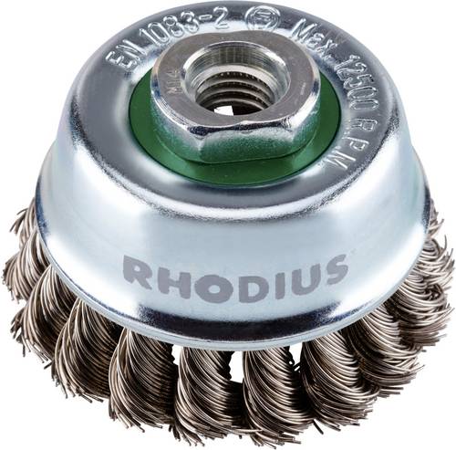 Rhodius ETBZ, 10 Stück Topfbürste 65 x 20 x M14, gezopft, TOPline, Made in Germany, für Ed