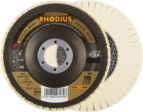 Rhodius FLS, 2 Stück Filzlamellenpolierer 115 x 22,23 mm, TOPline, Made in Germany, für Edelstahl