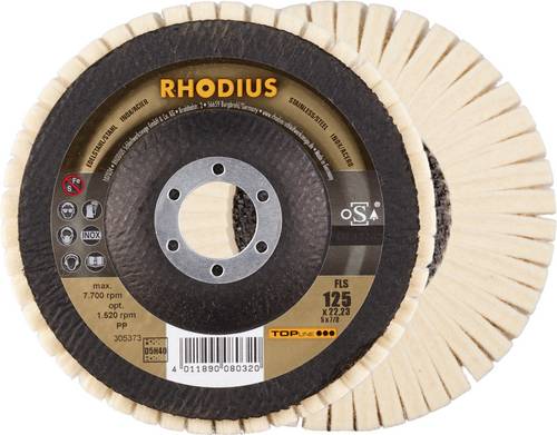 Rhodius FLS, 2 Stück Filzlamellenpolierer 125 x 22,23 mm, TOPline, Made in Germany, für Edelstahl
