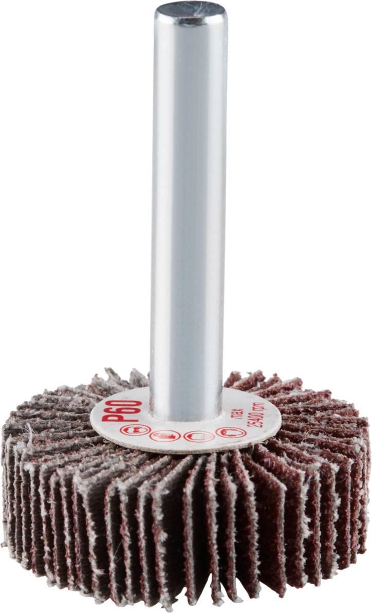 Schleifscheibenaufsatz mit Metallschaft, für Bohrmaschinen geeignet; verwendet zum Schleifen und Polieren.