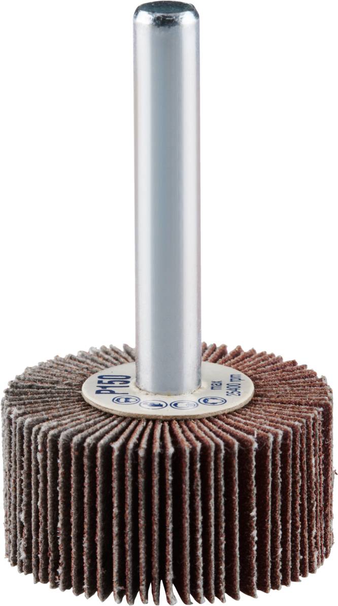 Schleiflamellenträger mit Metallstift, verwendet für das Polieren und Schleifen von Oberflächen.