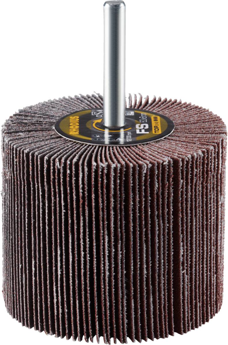 'Schleifmop FS' mit zahlreichen Lamellen für das vielseitige Schleifen und Polieren von Metalloberflächen.