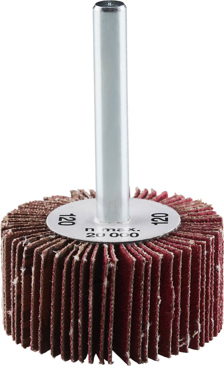 Schleifmop mit 120er Körnung auf Metallschaft, Produktnummer 20000.