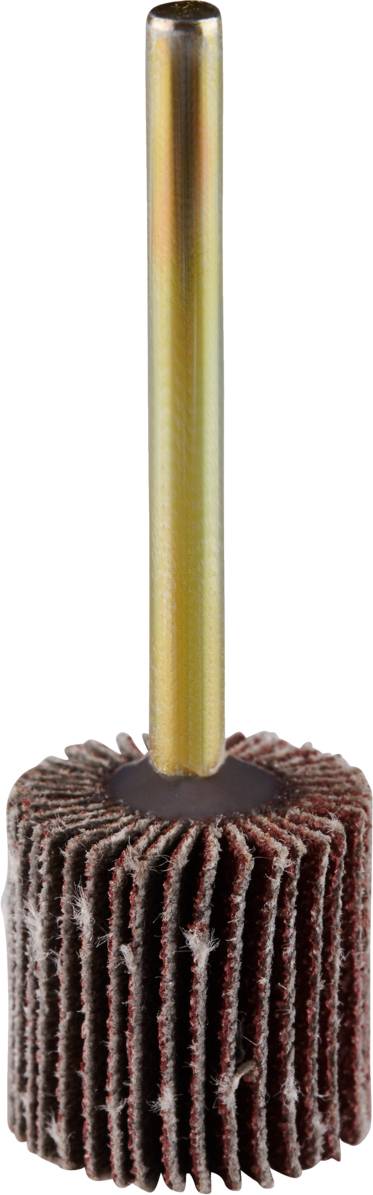 Ein Schleiffächer mit metallischem Schaft, geeignet für das Abschleifen von Metalloberflächen.