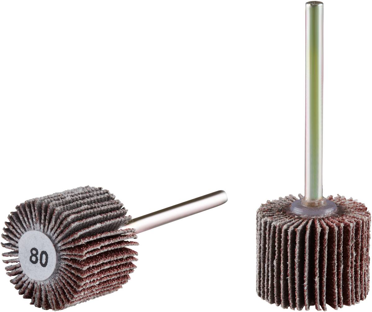 Schleifaufsätze mit Körnung 80, zylindrisch, Metallhalterung. Verwendet zum Schleifen und Polieren von Oberflächen.