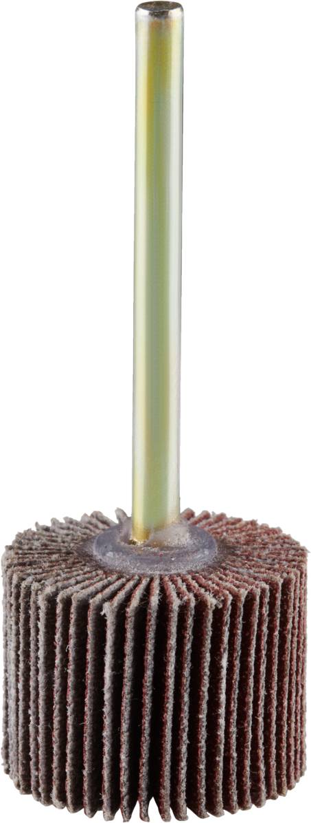 Bild eines Schleifaufsatzes mit vielen Klingen auf einer Metallstange, verwendet für präzises Schleifen und Polieren von Materialien.