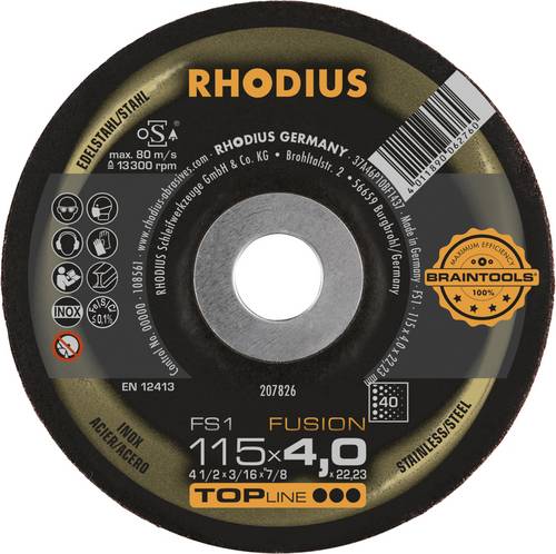 Rhodius 207826 FS1 FUSION Schruppscheibe Edelstahl, Stahl 10 St.
