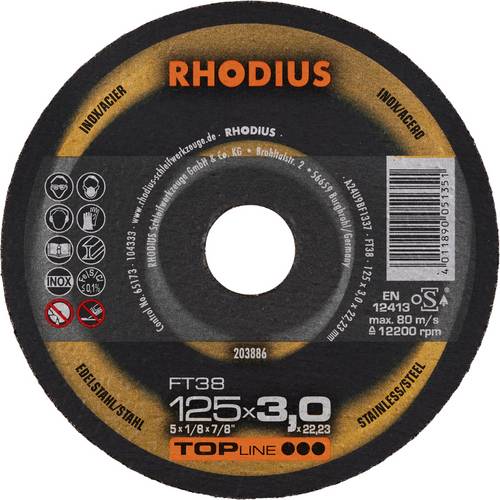 Rhodius FT38 203886 Trennscheiben-Set 25 St. Edelstahl, Stahl