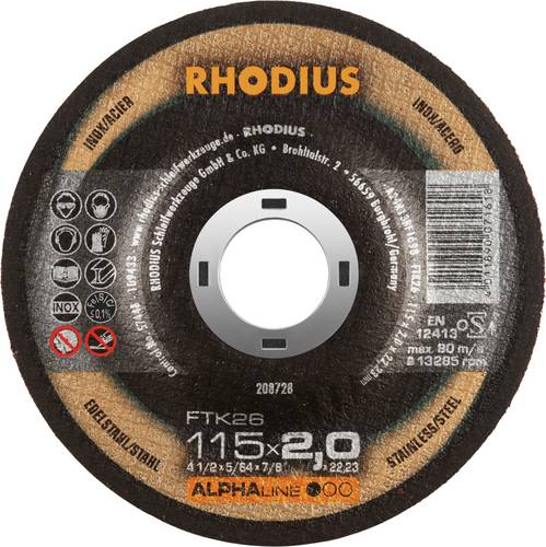 Rhodius FTK26 208728 Trennscheiben-Set 25 St. Edelstahl, Stahl