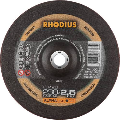 Rhodius FTK26 208731 Trennscheiben-Set 25 St. Edelstahl, Stahl